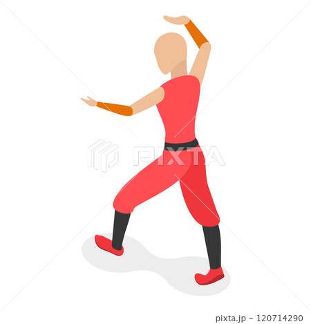 3D Isometric Flat  Set of Martial Art Characters. Item 2 120714290