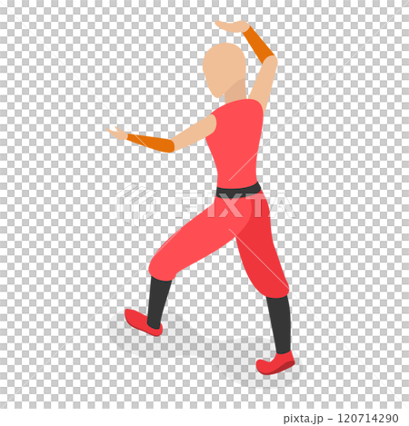 3D Isometric Flat  Set of Martial Art Characters. Item 2 120714290