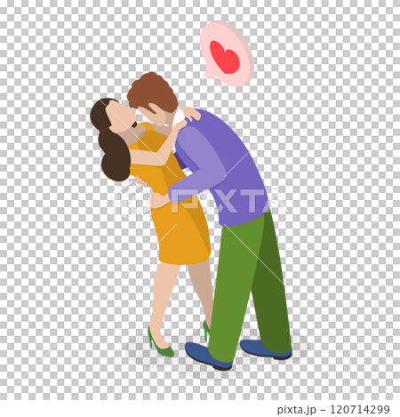 3D Isometric Flat  Set of Lovers Couples. Item 8 120714299