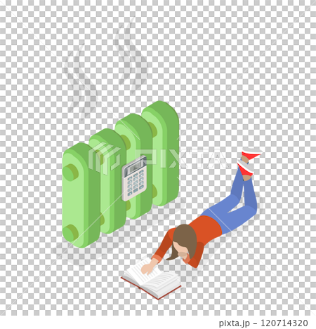 3D Isometric Flat  Illustration of Home Energy Efficiency. Item 3 120714320