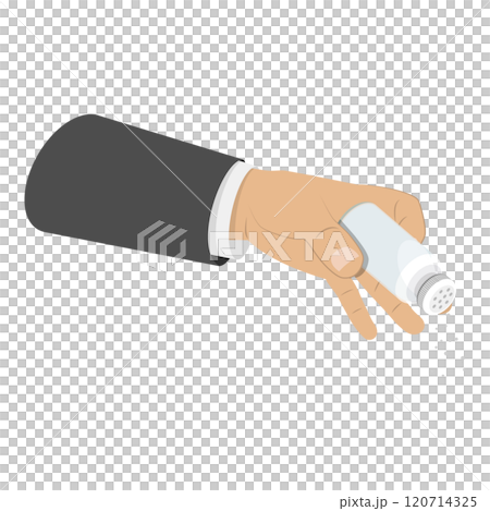Illustration of Hand with a Spice Shaker Set. Item 4 Illustration of Hand with a Spice Shaker Set. Item 4 120714325