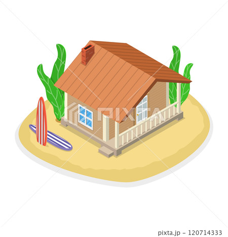 3D Isometric Flat Set of Bungalows. Item 4 3D Isometric Flat Set of Bungalows. Item 4 120714333
