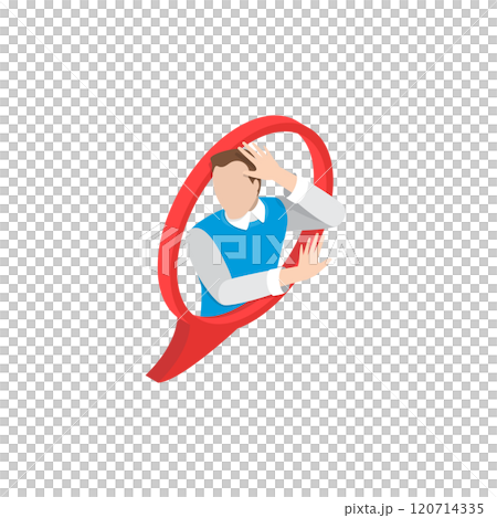 3D Isometric Flat Illustration of Character Faces. Item 4 3D Isometric Flat Illustration of Character Faces. Item 4 120714335