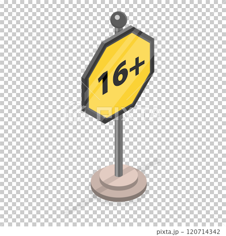 3D Isometric Flat  Set of Sensitive Content Signs. Item 7 120714342
