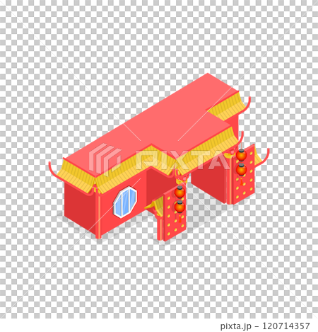 3D Isometric Flat  Set of Chinese Temples. Item 1 120714357
