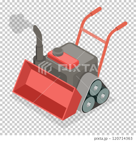 3D Isometric Flat  Set of Snowblowers. Item 2 120714363