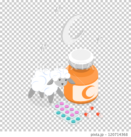 3D Isometric Flat  Illustration of Better Sleep Tips. Item 2 120714368
