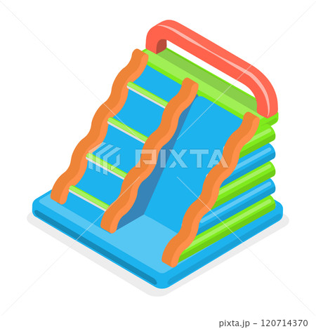 3D Isometric Flat Set of Bouncy Inflatable Castles. Item 1 3D Isometric Flat Set of Bouncy Inflatable Castles. Item 1 120714370