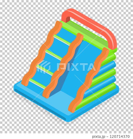 3D Isometric Flat Set of Bouncy Inflatable Castles. Item 1 3D Isometric Flat Set of Bouncy Inflatable Castles. Item 1 120714370