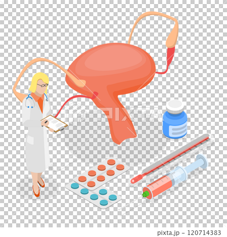 3D Isometric Flat  Set of Gynecologist, Dentist, Optometrist And Andrologist. Item 4 3D Isometric Flat  Set of Gynecologist, Dentist, Optometrist And Andrologist. Item 4 120714383
