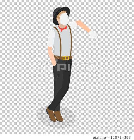 3D Isometric Flat  Set of Mime Actors. Item 5 120714392