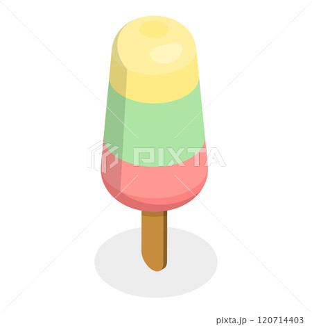 3D Isometric Flat Set of Popsicles. Item 1 3D Isometric Flat Set of Popsicles. Item 1 120714403