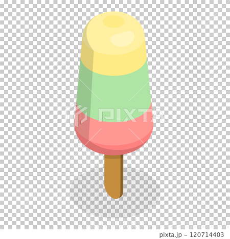 3D Isometric Flat Set of Popsicles. Item 1 3D Isometric Flat Set of Popsicles. Item 1 120714403
