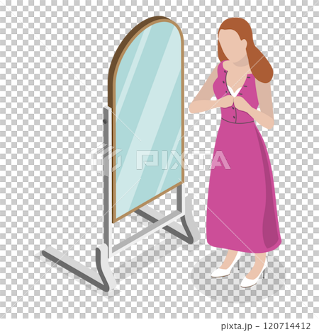 3D Isometric Flat Set of Undressing People. Item 3 3D Isometric Flat Set of Undressing People. Item 3 120714412