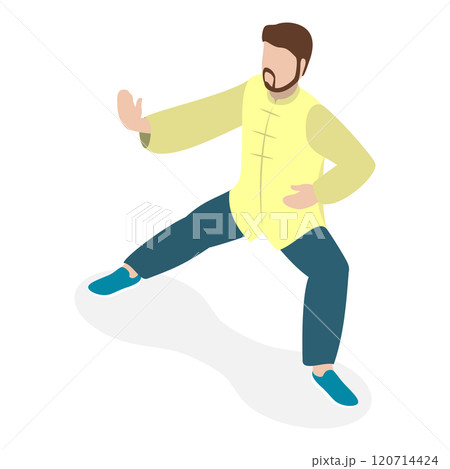 3D Isometric Flat  Set of Tai Chi. Item 1 120714424