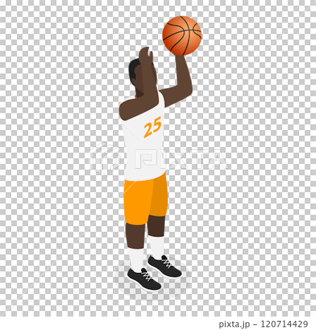 3D Isometric Flat  Set of Basketball Players. Item 3 120714429