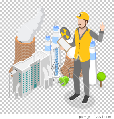 3D Isometric Flat  Illustration of Sustainable Energy Source. Item 1 120714436