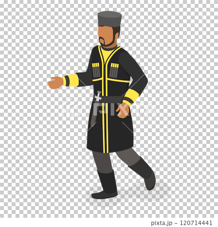 3D Isometric Flat  Set of Ethnic Groups. Item 1 120714441