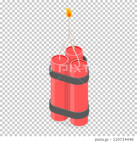 3D Isometric Flat  Set of Bombs And Dynamites. Item 3 120714446