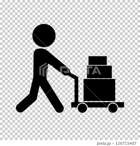 荷物を運ぶ人のシルエット 120715487