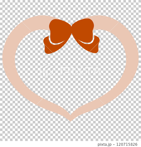 Orange ribbon and heart illustration 120715826