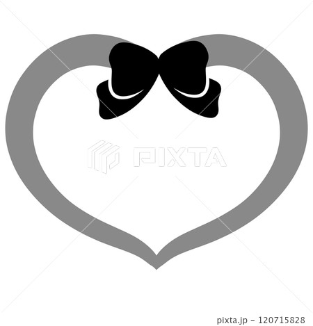 黒いリボンとハートのイラスト 黒いリボンとハートのイラスト 120715828