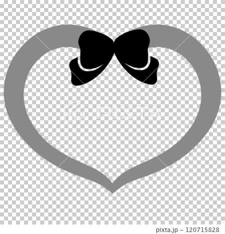 黒いリボンとハートのイラスト 黒いリボンとハートのイラスト 120715828
