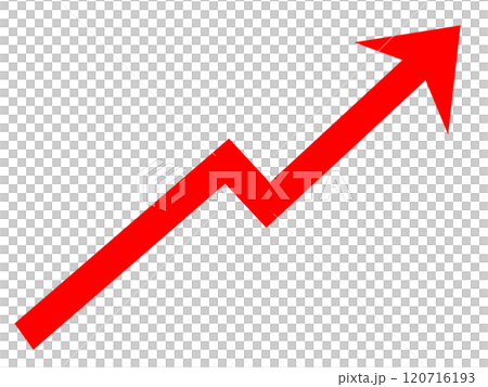Red zigzag rising arrow illustration material 120716193