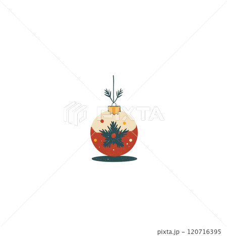 Minimalist Christmas Ornament with Snowflake Design_Transparent Minimalist Christmas Ornament with Snowflake Design_Transparent 120716395