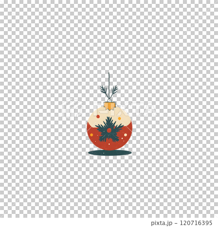 Minimalist Christmas Ornament with Snowflake Design_Transparent Minimalist Christmas Ornament with Snowflake Design_Transparent 120716395