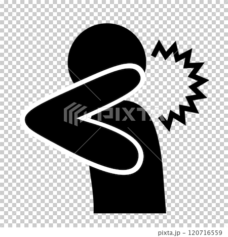 Icon of a person with a sore neck and head due to whiplash 120716559