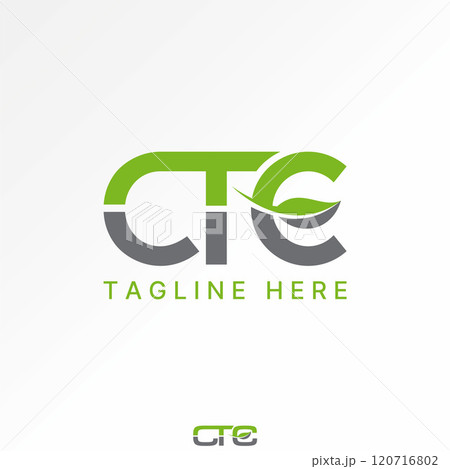 Logo design graphic concept creative premium vector stock image graphic initial CTC font connected with leaf nature Related nature monogram typography 120716802