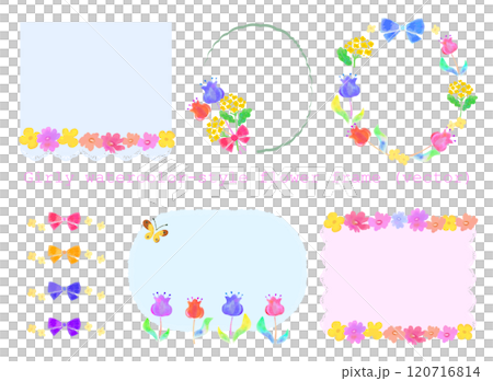 Elegant watercolor floral frames and borders (vector) 120716814