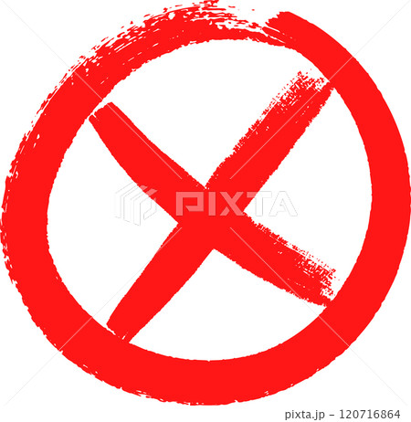 Red cross sign painted with a brushstroke style, representing concepts like cancel, stop, negative, or wrong, isolated on a white background Red cross sign painted with a brushstroke style, representing concepts like cancel, stop, negative, or wrong, isolated on a white background 120716864
