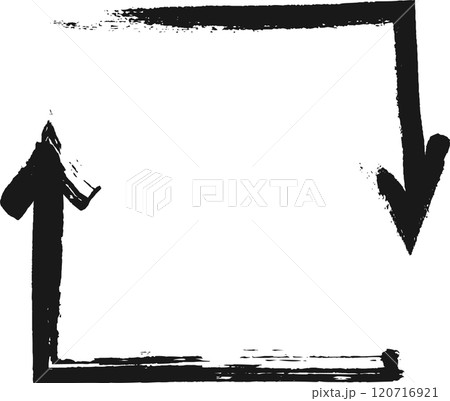 Black hand drawn arrows and frame are adding a touch of raw artistry and energy to designs, creating a dynamic visual interest that captures attention 120716921