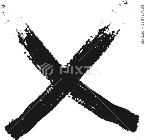 Grunge cross on white background symbolizes rejection, disagreement, and refusal 120717083