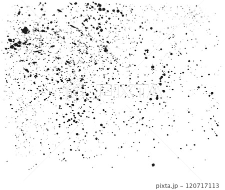 Black ink splatters create an abstract pattern on a white background, providing a versatile design element for various creative projects Black ink splatters create an abstract pattern on a white background, providing a versatile design element for various creative projects 120717113