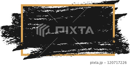 Black brush stroke background with a gold frame creates a modern and elegant design, perfect for adding a touch of sophistication to any project Black brush stroke background with a gold frame creates a modern and elegant design, perfect for adding a touch of sophistication to any project 120717226