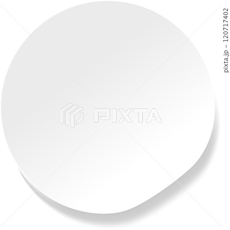 Round white blank sticker with a shadow, perfect for personalizing with your own messages or designs. Ideal for adding a custom touch to any project or promotion 120717402