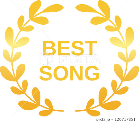 Golden laurel wreath award with the words best song represents musical achievement and excellence, celebrating the art of songwriting and composition Golden laurel wreath award with the words best song represents musical achievement and excellence, celebrating the art of songwriting and composition 120717851