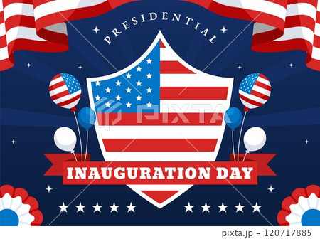 USA Presidential Inauguration Day Vector Illustration on January 20 Featuring the Capitol Building in Washington D.C. and the American Flag Design 120717885