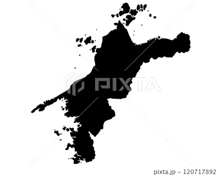 少しゆるい愛媛県のシルエット 四国地方 120717892