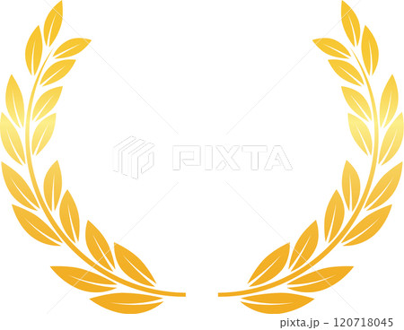 Circular golden laurel wreath symbolizes success, triumph, and excellence, creating a prestigious emblem of honor and accomplishment Circular golden laurel wreath symbolizes success, triumph, and excellence, creating a prestigious emblem of honor and accomplishment 120718045