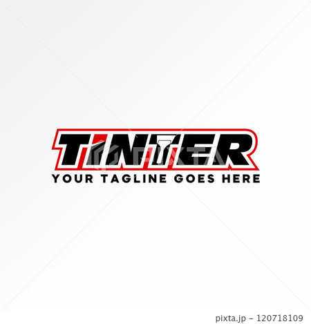 Logo design graphic concept creative premium vector stock image graphic word text Tinter font ink paintbrush scraper. Related to DIY tool paint cement 120718109