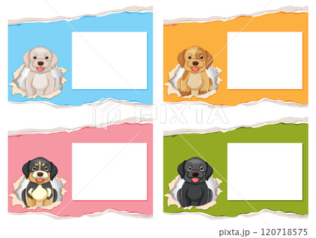 Cute Puppies in Colorful Frames 120718575