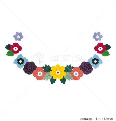 大人可愛いダスティカラーの花のフレーム 120718656