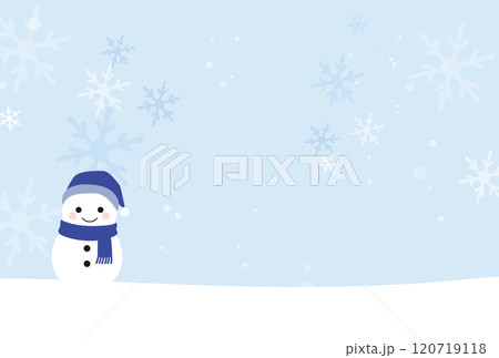 雪だるまの寒中見舞いのイラスト 120719118