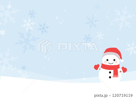 雪だるまの寒中見舞いのイラスト 雪だるまの寒中見舞いのイラスト 120719119