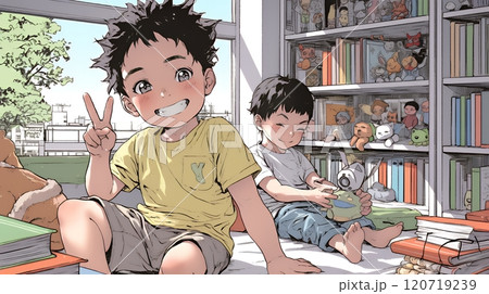 友達と遊んでいる幼い子供たち