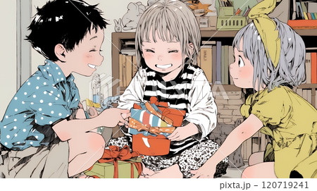 友達と遊んでいる幼い子供たち